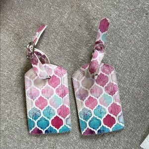 Colorful Luggage Tags with Geometric Pattern